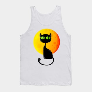 Gift Halloween Black Cat T-Shirts Tank Top